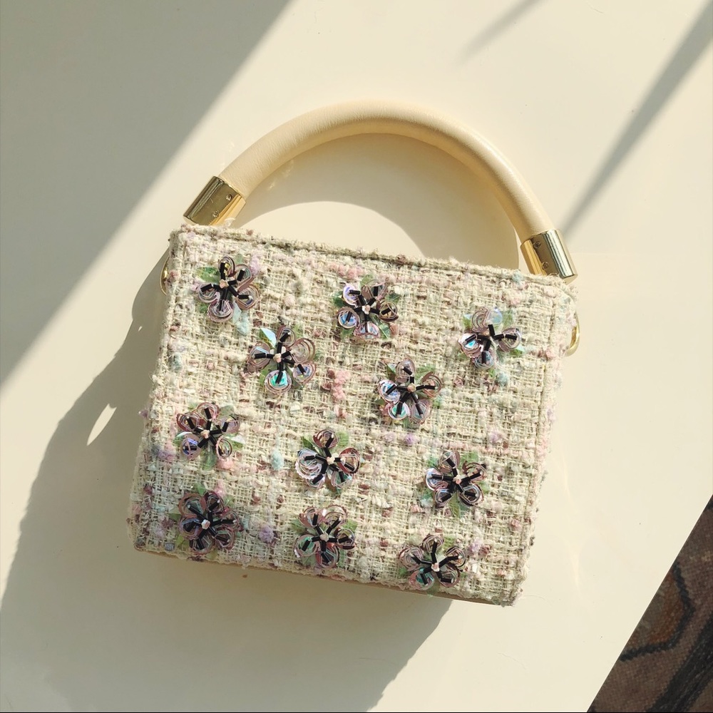 Sequin floral mini bag